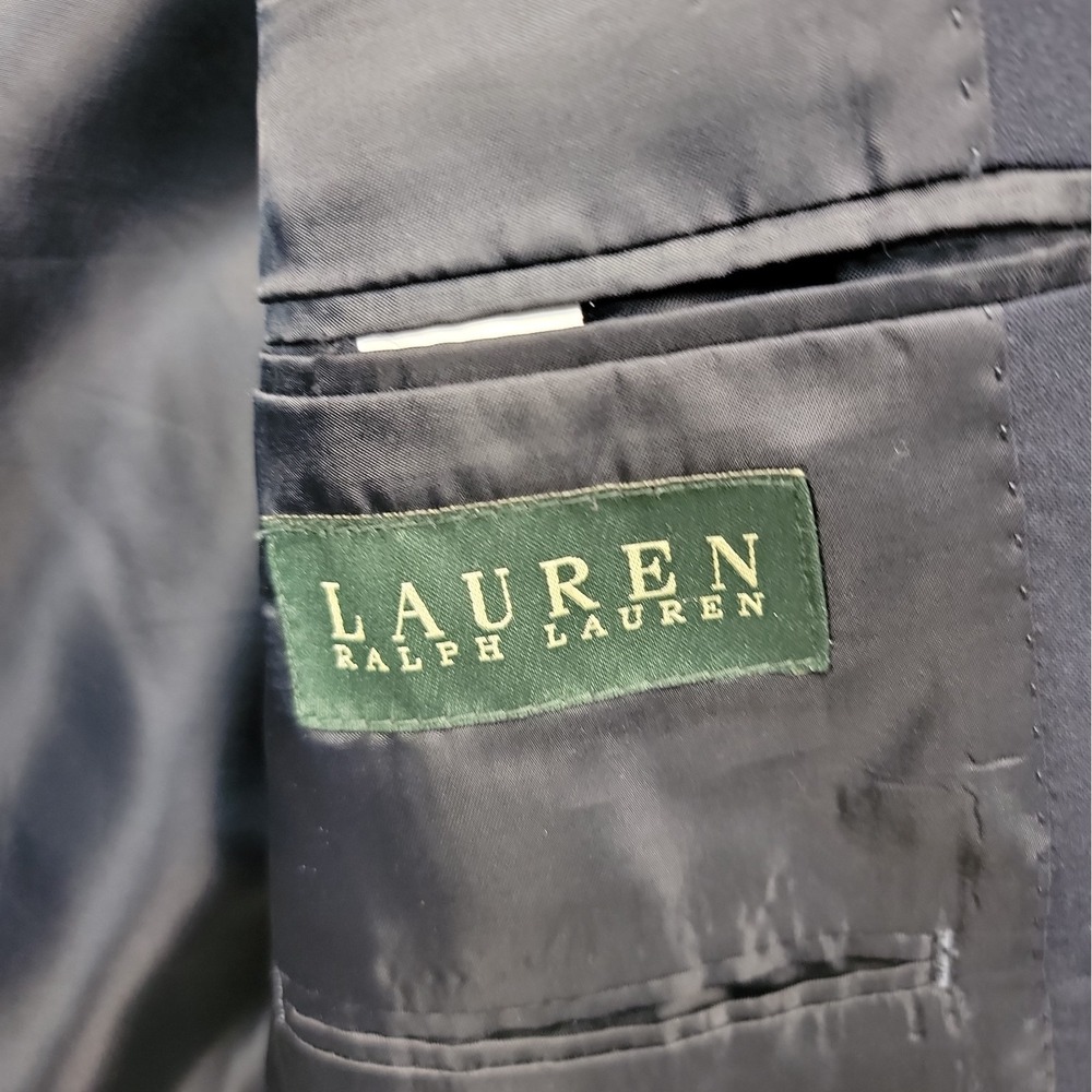 Lauren Ralph Lauren Men 42R Wool Blazer Sport Coat Jacket Navy Blue Gold Button - Picture 5 of 15